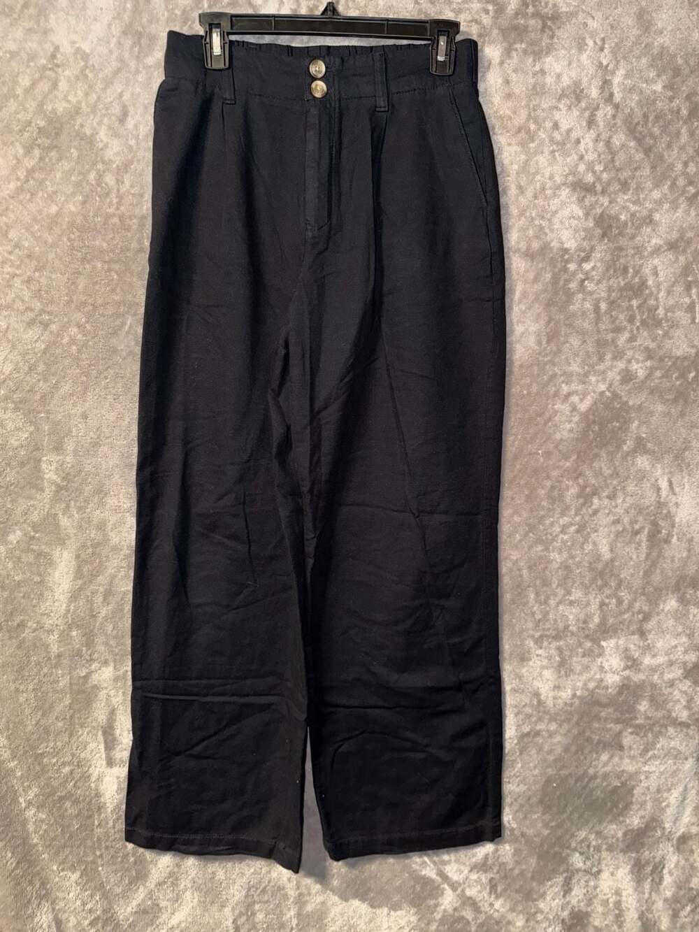 LC Lauren Conrad Women's Black High-Rise Wide Leg Pants Size 4